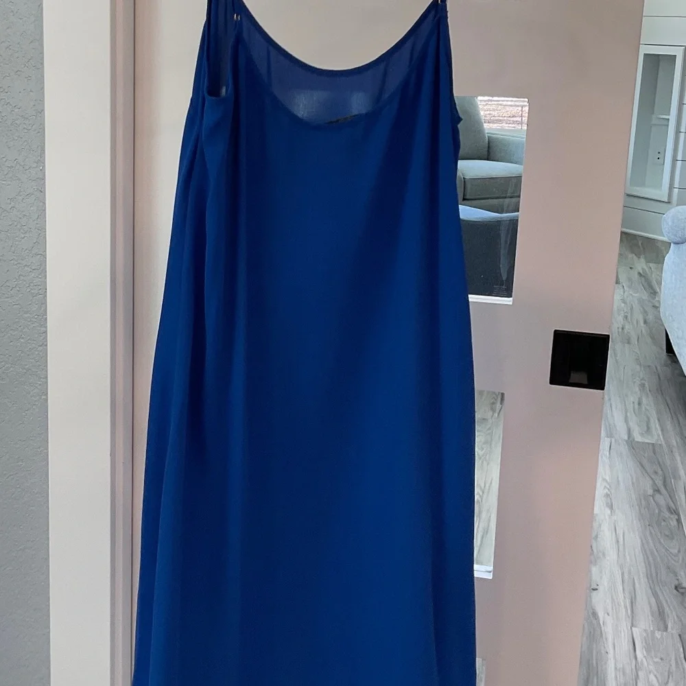 J. Crew womens casual short Blue Slip Dress midi size xs - Picture 2 of 10
